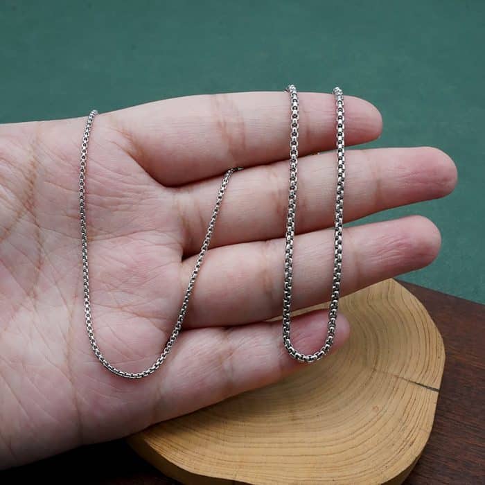 1.5银色方珍珠钛钢链 Catholic religious art