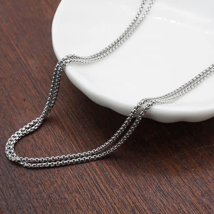 1.5银色方珍珠钛钢链 Catholic religious art