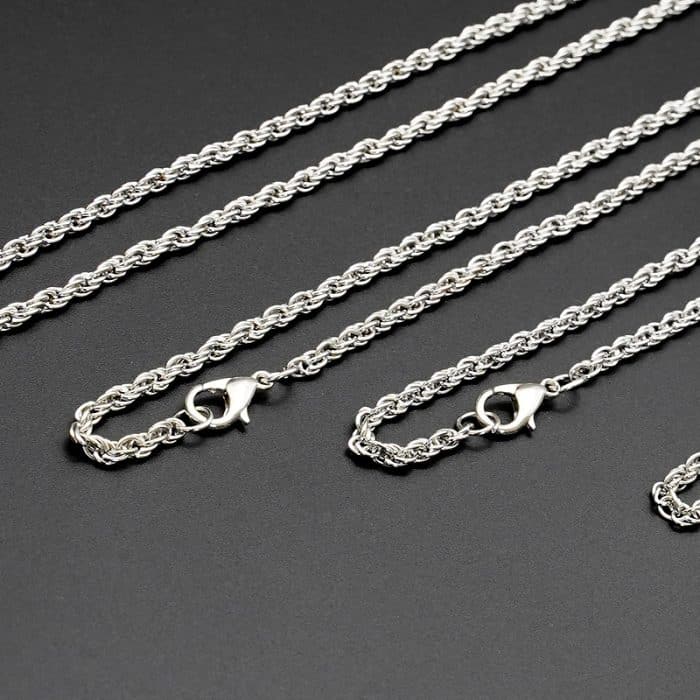 2.4银色钛钢麻花链简约饰品配饰 Catholic religious art