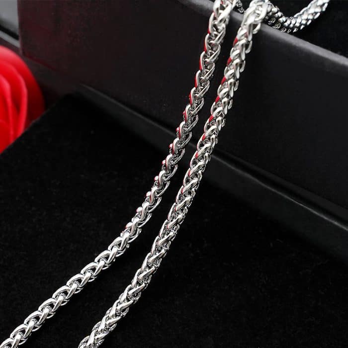 3.0银色钛钢蛇骨链 Catholic religious art