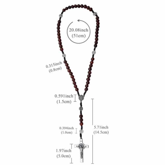 玫瑰念珠-圣本笃-紫檀-8mm Catholic religious art