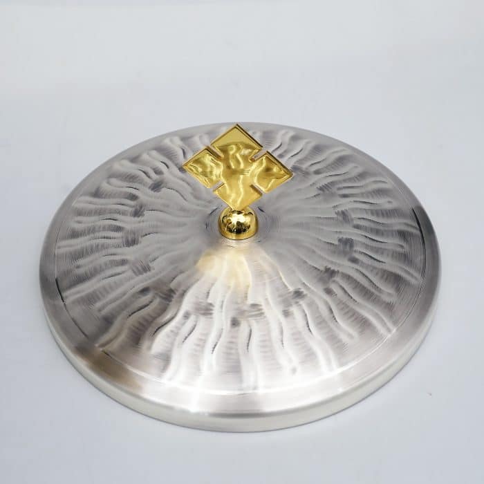 【现货】缎面葡萄叶装饰-金属圣爵杯圣体盒套装20+25cm Catholic religious art