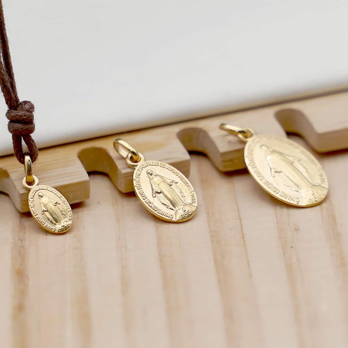 圣牌 - 显灵圣母 - 法国 - 750金 - 1.3cm-不含链 Catholic religious art