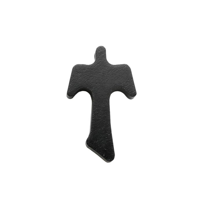 DIY十字架-TAU十字+黑色橄榄木+凸起圣尸-3.1x2.2cm Catholic religious art