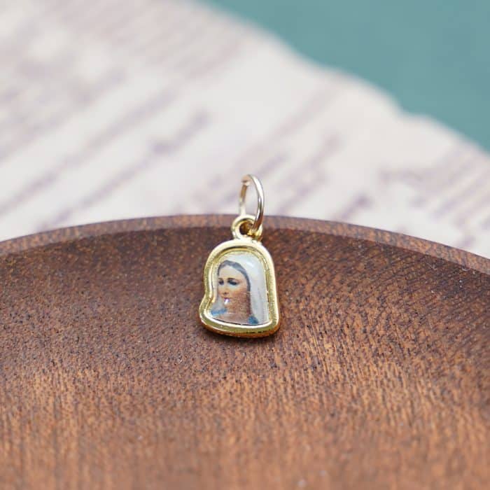 DIY小吊牌-默主哥耶梅久戈耶-锌合金-金色-1cm Catholic religious art