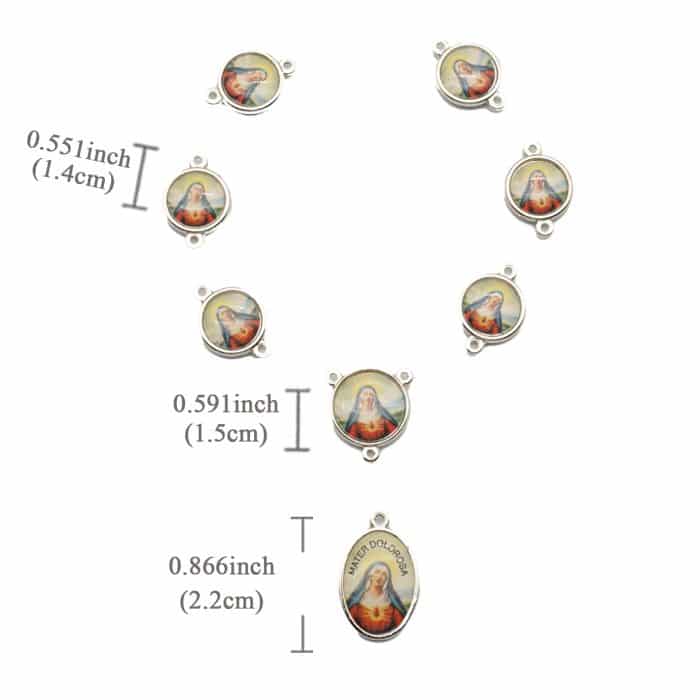 DIY套装-七苦念珠-锌合金-滴油-1.4cm Catholic religious art