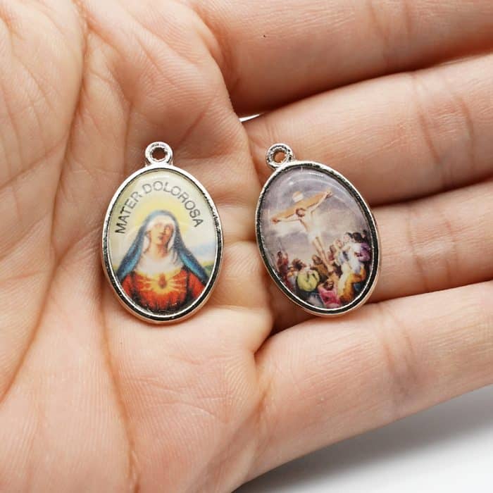 DIY套装-七苦念珠-锌合金-滴油-1.4cm Catholic religious art