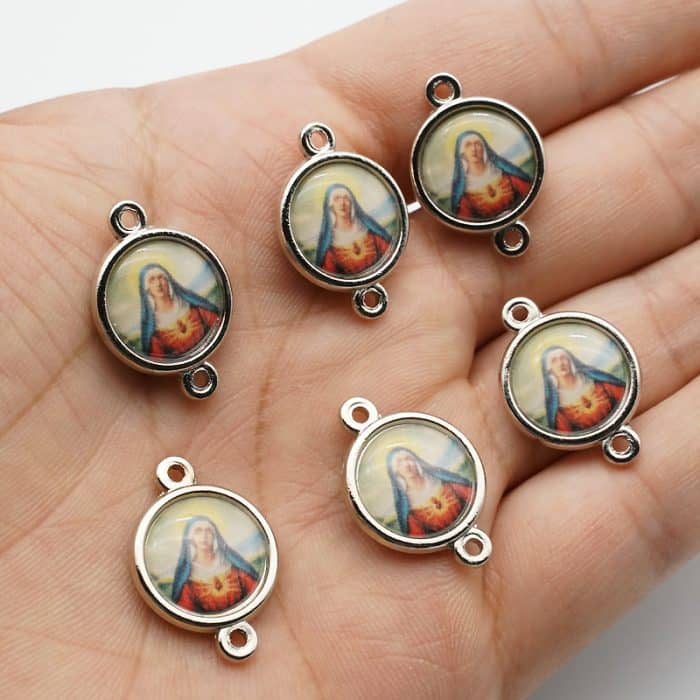 DIY套装-七苦念珠-锌合金-滴油-1.4cm Catholic religious art