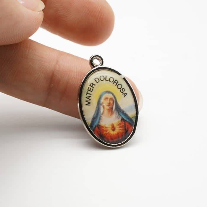 DIY套装-七苦念珠-锌合金-滴油-1.4cm Catholic religious art