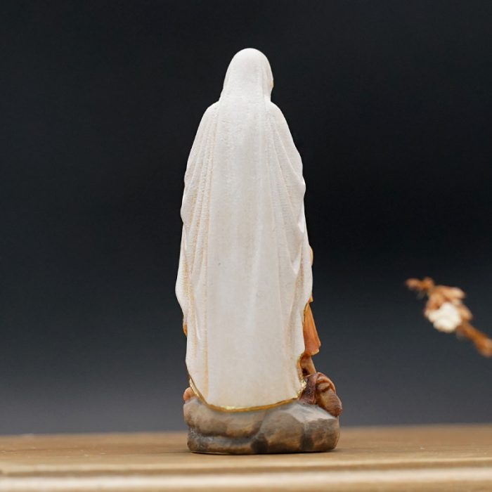 【现货】木雕_露德圣母和伯尔纳德8.5厘米彩色 Catholic religious art