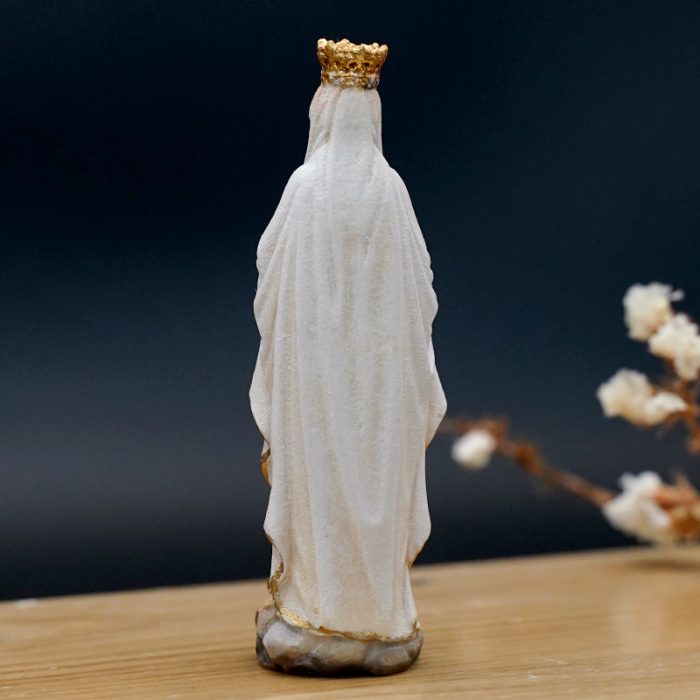 【现货】意大利木雕-露德圣母戴皇冠-高8.5 厘米 Catholic religious art