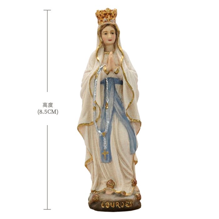 【现货】意大利木雕-露德圣母戴皇冠-高8.5 厘米 Catholic religious art