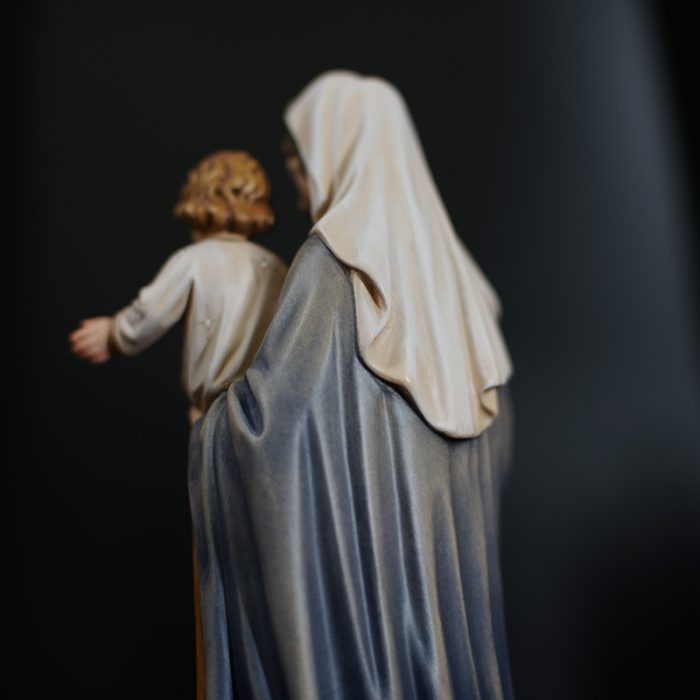 【现货】木雕 圣母抱耶稣手工木雕态像_34c 彩色 Catholic religious art