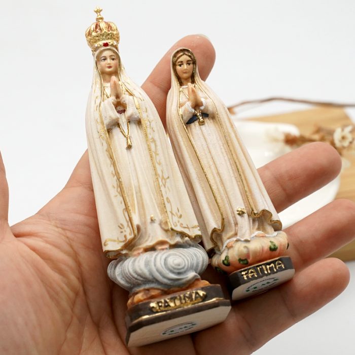 【现货】法蒂玛圣母带皇冠11.5厘米彩色 Catholic religious art