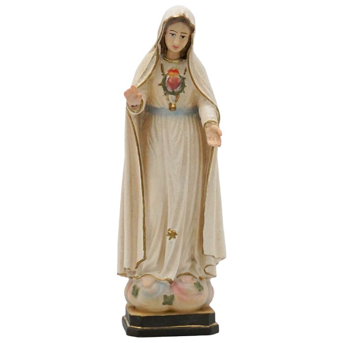 【现货】木雕 法蒂玛圣母显现 10厘米 Catholic religious art