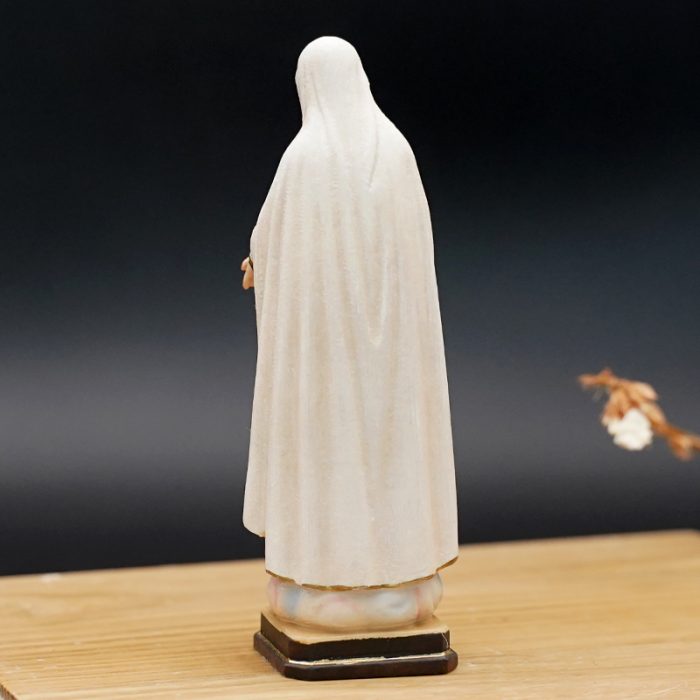 【现货】木雕 法蒂玛圣母显现 10厘米 Catholic religious art