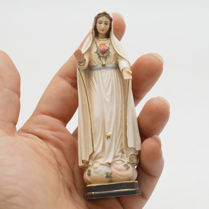 【现货】木雕 法蒂玛圣母显现 10厘米 Catholic religious art