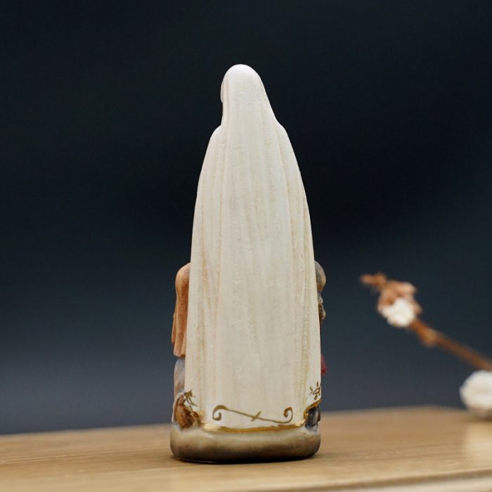 【现货】木雕_法蒂玛和三个小牧童8.5厘米彩色 Catholic religious art
