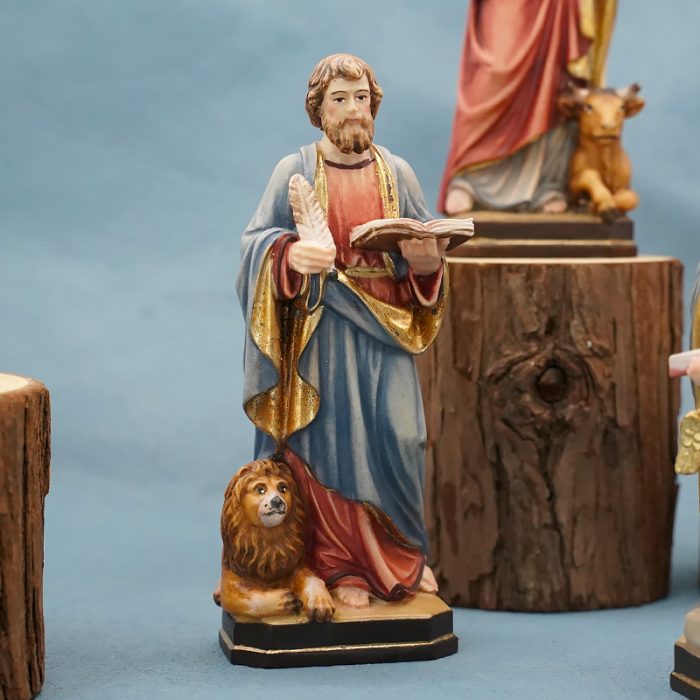 【现货】木雕 圣使马尔谷12厘米 Catholic religious art