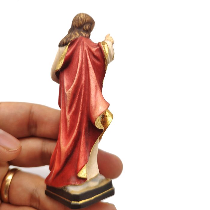 【现货】木雕_耶稣圣心10厘米彩色 Catholic religious art