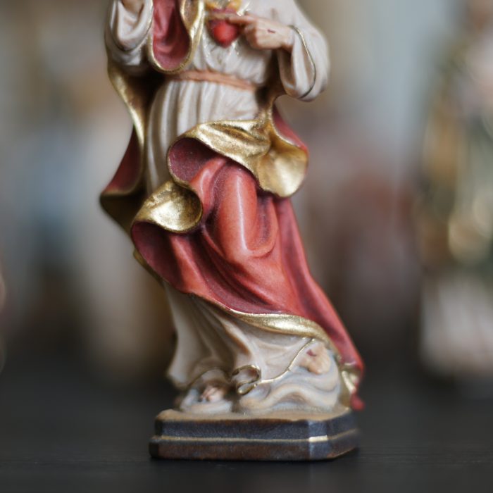 【现货】木雕_耶稣圣心10厘米彩色 Catholic religious art