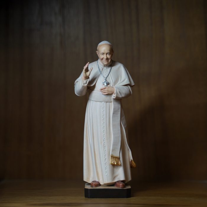 【现货】木雕 教宗方济各 20厘米 Catholic religious art