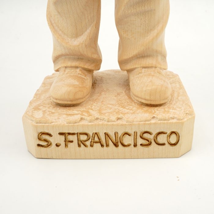 【现货】木雕原色 法蒂玛小牧童木雕圣像圣母雅钦达路基亚方济各_方济各 30cm Catholic religious art