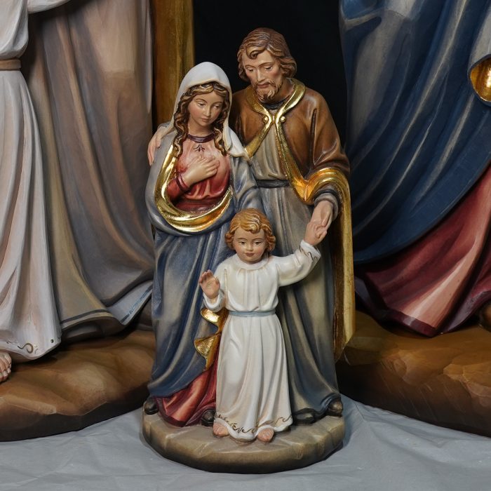 【现货】木雕 圣母圣若瑟和耶稣圣家摆件雕像_圣家（圣母 圣若瑟 耶稣 32cm Catholic religious art