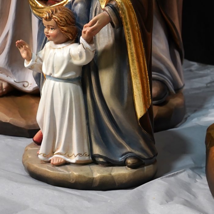 【现货】木雕 圣母圣若瑟和耶稣圣家摆件雕像_圣家（圣母 圣若瑟 耶稣 32cm Catholic religious art