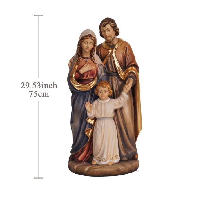 【现货】木雕 圣母圣若瑟和耶稣圣家摆件雕像_圣家（圣母 圣若瑟 耶稣 75cm Catholic religious art