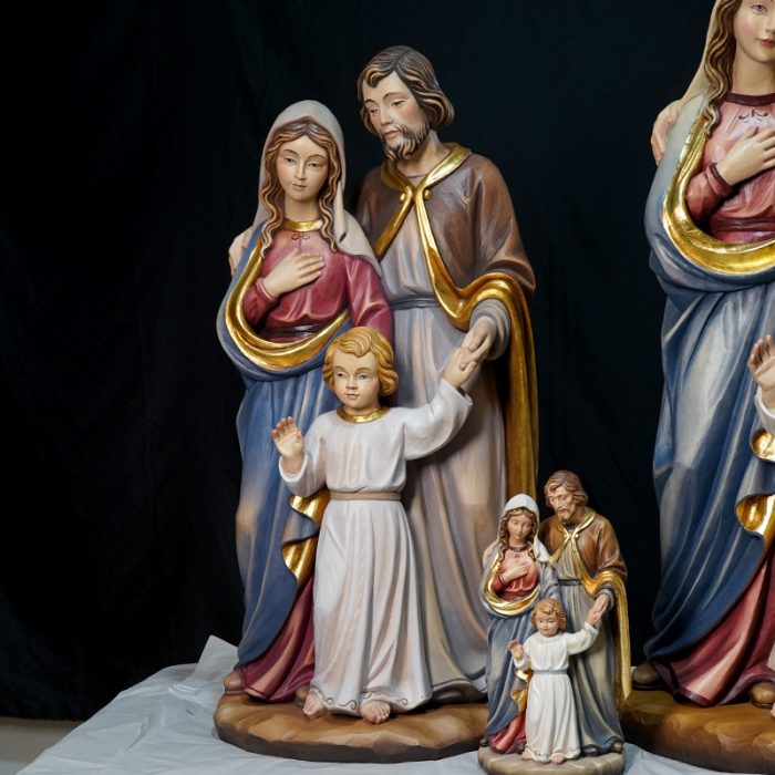 【现货】木雕 圣母圣若瑟和耶稣圣家摆件雕像_圣家（圣母 圣若瑟 耶稣 75cm Catholic religious art