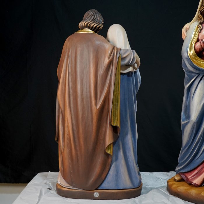 【现货】木雕 圣母圣若瑟和耶稣圣家摆件雕像_圣家（圣母 圣若瑟 耶稣 75cm Catholic religious art