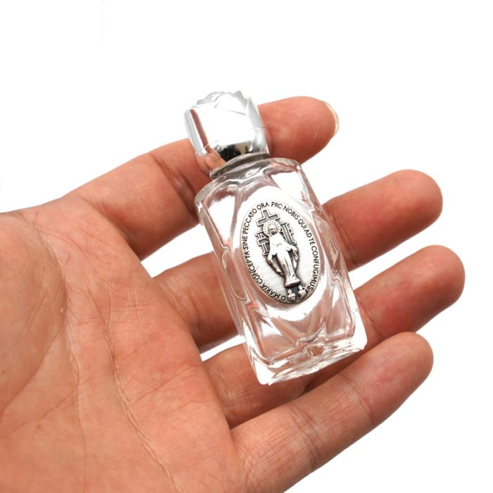 圣水瓶 菱形 带镀银合金圣 椭圆 7cm圣母显灵 Catholic religious art