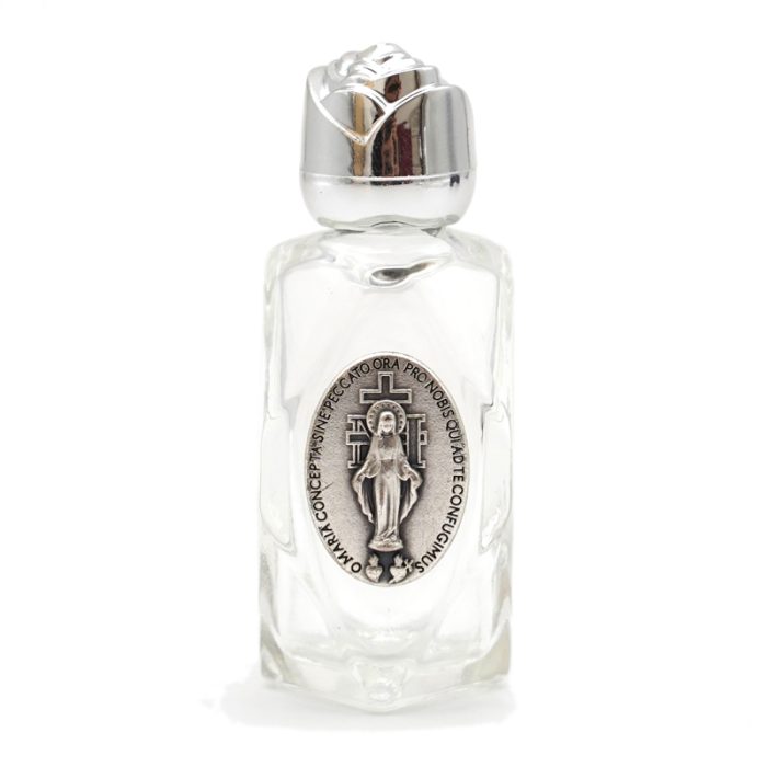 圣水瓶 菱形 带镀银合金圣 椭圆 7cm圣母显灵 Catholic religious art