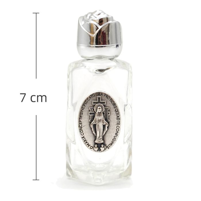 圣水瓶 菱形 带镀银合金圣 椭圆 7cm圣母显灵 Catholic religious art