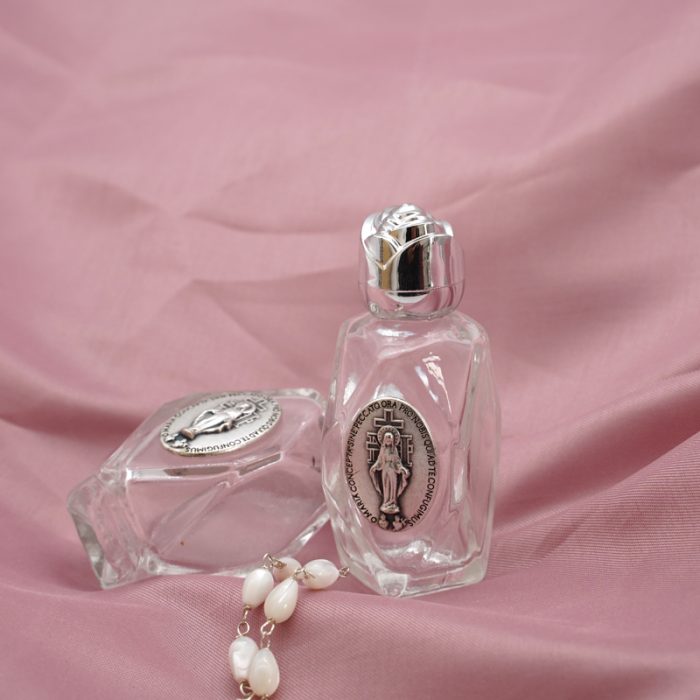 圣水瓶 菱形 带镀银合金圣 椭圆 7cm圣母显灵 Catholic religious art