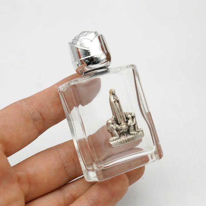 法蒂玛圣母 圣水瓶 长方 带镀银合金圣 异形设计 6.8cm Catholic religious art