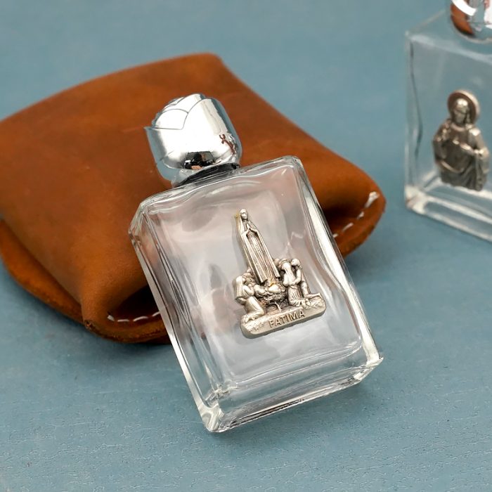 法蒂玛圣母 圣水瓶 长方 带镀银合金圣 异形设计 6.8cm Catholic religious art