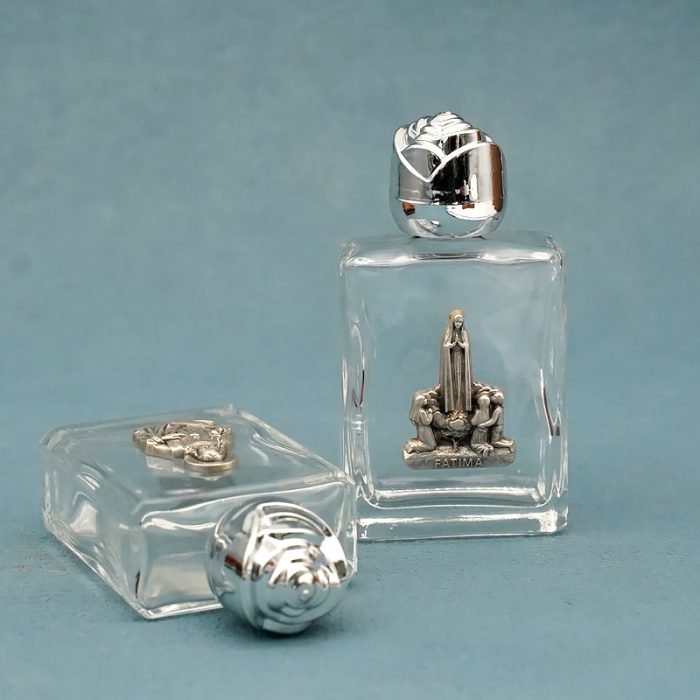 法蒂玛圣母 圣水瓶 长方 带镀银合金圣 异形设计 6.8cm Catholic religious art