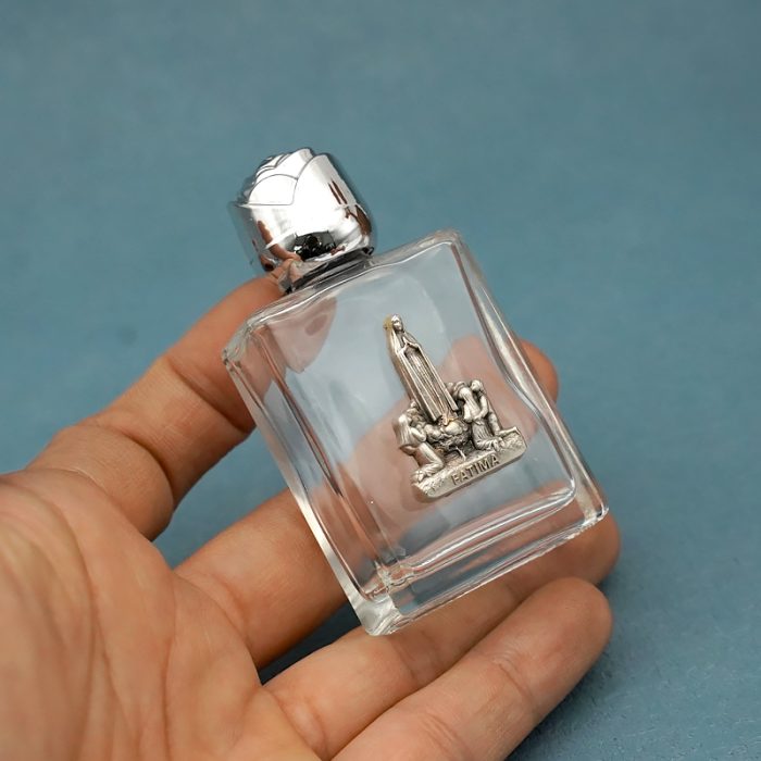 法蒂玛圣母 圣水瓶 长方 带镀银合金圣 异形设计 6.8cm Catholic religious art