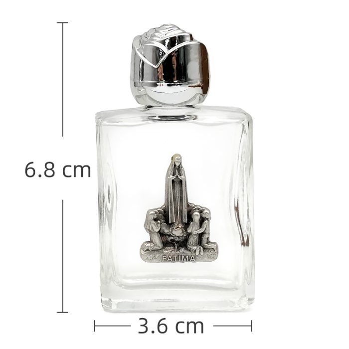 法蒂玛圣母 圣水瓶 长方 带镀银合金圣 异形设计 6.8cm Catholic religious art