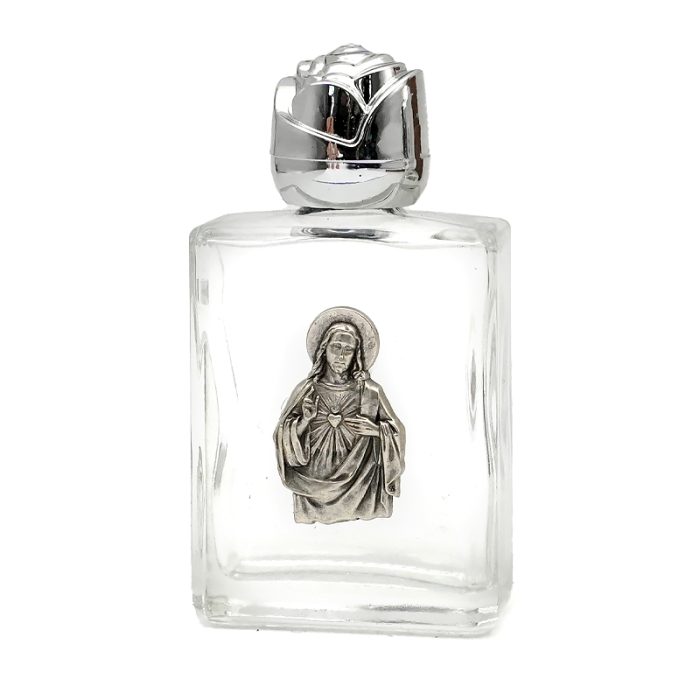 耶稣圣心 圣水瓶 长方 带镀银合金圣 异形设计 6.8cm Catholic religious art