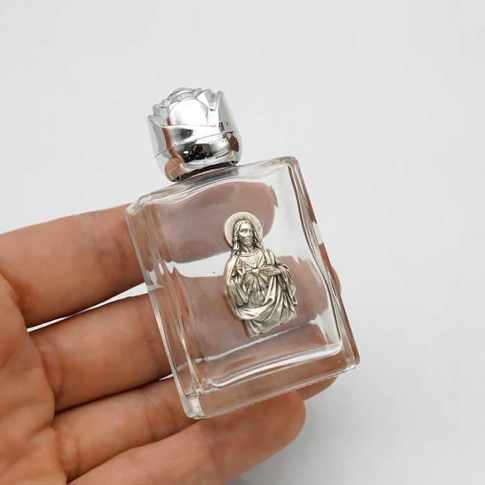 耶稣圣心 圣水瓶 长方 带镀银合金圣 异形设计 6.8cm Catholic religious art