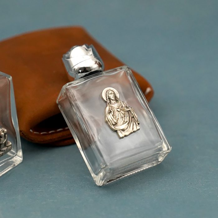 耶稣圣心 圣水瓶 长方 带镀银合金圣 异形设计 6.8cm Catholic religious art