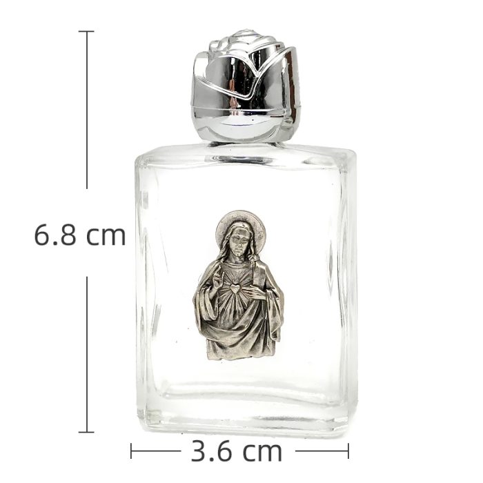 耶稣圣心 圣水瓶 长方 带镀银合金圣 异形设计 6.8cm Catholic religious art