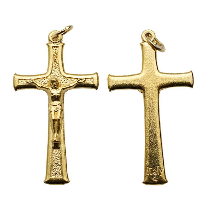 DIY十字架-沙面背景-锌合金-金色-4x2.4cm Catholic religious art