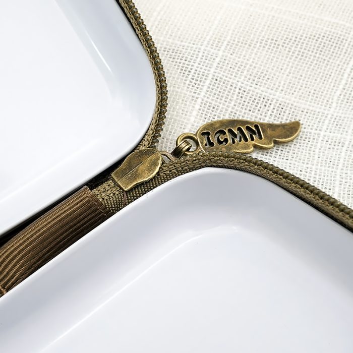 Rosary Case - Sacred Heart of Jesus - Metal - Zipper - 7x7x3.3cm Catholic religious art