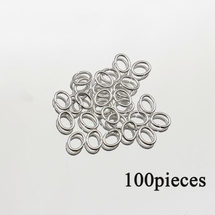 开口环-椭圆形-不锈钢-镀银-0.7x4x5mm（100个）