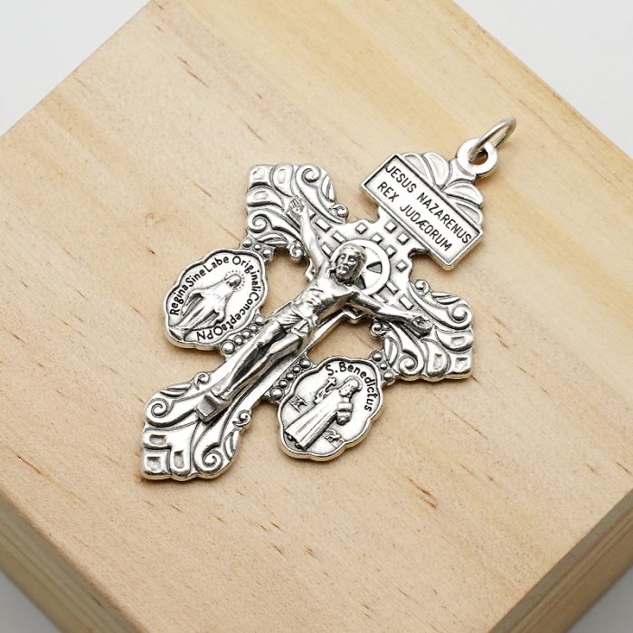 DIY十字架-宽恕+显灵圣母+圣本笃-锌合金-5.5cm Catholic religious art