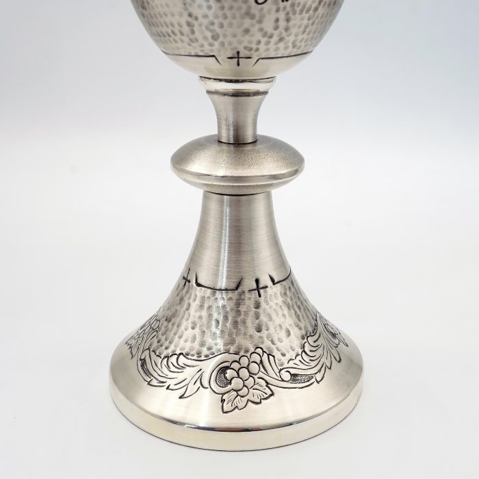 【现货】葡萄图案-手工雕刻-银色-圣爵杯圣体盒圣体碗带盖套装23+20+11cm Catholic religious art